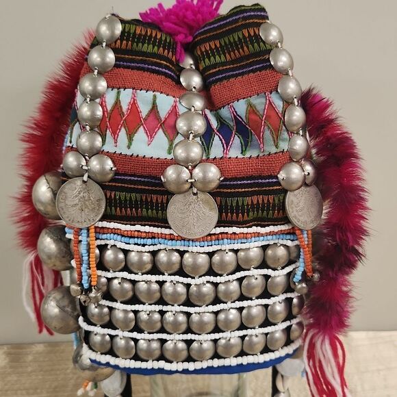 Thailand Akha Hill Tribe Child's Cap - Picture 2 of 16